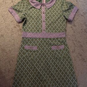 Hannah Banana Green and Pink Patterned Dress